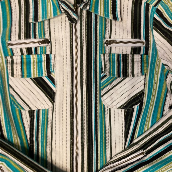 Vintage Wet Seal Full Zip Striped Jacket Women's Blazer - Picture 3 of 5